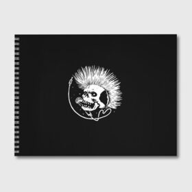 Альбом для рисования с принтом Панк (Z) в Екатеринбурге, 100% бумага
 | матовая бумага, плотность 200 мг. | Тематика изображения на принте: shaman | skull | вождь | гот | дух | кладбище | мертвец | мертвый | микрофон | музыка | панк | перья | принт | рок | скелет | хой | череп | шаман | эмо | эракез