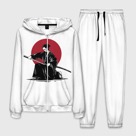Мужской костюм 3D с принтом Японский самурай (Z) в Екатеринбурге, 100% полиэстер | Манжеты и пояс оформлены тканевой резинкой, двухслойный капюшон со шнурком для регулировки, карманы спереди | Тематика изображения на принте: japan | ninja | samurai | асихара но накацукуни | буке | воин | вояк | государство япония | мононофу | мститель | мушя | ниндзя | ниппон | нихон | ооясимагуни | сабурай | самурай | слуга | солдат