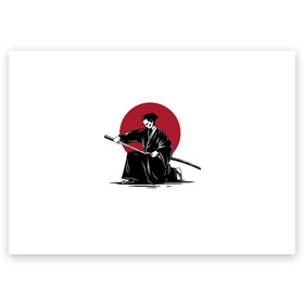 Поздравительная открытка с принтом Японский самурай (Z) в Екатеринбурге, 100% бумага | плотность бумаги 280 г/м2, матовая, на обратной стороне линовка и место для марки
 | japan | ninja | samurai | асихара но накацукуни | буке | воин | вояк | государство япония | мононофу | мститель | мушя | ниндзя | ниппон | нихон | ооясимагуни | сабурай | самурай | слуга | солдат