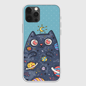 Чехол для iPhone 12 Pro Max с принтом Cat в Екатеринбурге, Силикон |  | cat | night | звёздный котик | космос | котейка | котик