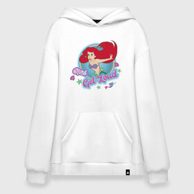 Худи SuperOversize хлопок с принтом The Little Mermaid Ariel в Екатеринбурге, 70% хлопок, 30% полиэстер, мягкий начес внутри | карман-кенгуру, эластичная резинка на манжетах и по нижней кромке, двухслойный капюшон
 | ariel | disney princess | the little mermaid | vdkimel | ариэль | русалочка