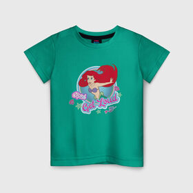Детская футболка хлопок с принтом The Little Mermaid Ariel в Екатеринбурге, 100% хлопок | круглый вырез горловины, полуприлегающий силуэт, длина до линии бедер | ariel | disney princess | the little mermaid | vdkimel | ариэль | русалочка