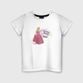 Детская футболка хлопок с принтом Sleeping beauty Aurora в Екатеринбурге, 100% хлопок | круглый вырез горловины, полуприлегающий силуэт, длина до линии бедер | aurora | disney princess | sleeping beauty | vdkimel | аврора | спящая красавица