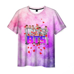 Мужская футболка 3D с принтом БТС | BTS в Екатеринбурге, 100% полиэфир | прямой крой, круглый вырез горловины, длина до линии бедер | bangtan boys | bt21 | bts | bts army | j hope | jimin | jin | jungkook | k pop | korea | korean | pink bts | rap monster | rapmon | suga | v | бтс | кей | корейские | корея | кэй | музыканты | поп | розовая | стикеры