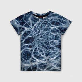 Детская футболка 3D с принтом Нервная система в Екатеринбурге, 100% гипоаллергенный полиэфир | прямой крой, круглый вырез горловины, длина до линии бедер, чуть спущенное плечо, ткань немного тянется | Тематика изображения на принте: big picture | exclusive merch | картинки | клетки | линии | мозг | нейроны | прикольные | пульс | сеть | текстуры | точки | тренды | узоры