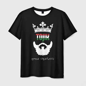 Мужская футболка 3D с принтом Таджикистан в Екатеринбурге, 100% полиэфир | прямой крой, круглый вырез горловины, длина до линии бедер | Тематика изображения на принте: asia | beard | crown | emblem | flag | king | republic | stars | state | tajik | tajikistan | азия | борода | государство | звезды | король | корона | республика | таджик | таджикистан | флаг | царь | эмблема