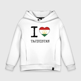 Детское худи Oversize хлопок с принтом Таджикистан в Екатеринбурге, френч-терри — 70% хлопок, 30% полиэстер. Мягкий теплый начес внутри —100% хлопок | боковые карманы, эластичные манжеты и нижняя кромка, капюшон на магнитной кнопке | asia | coat of arms | flag | heart | i | love | ornament | patterns | republic | state | tajikistan | азия | герб | государство | люблю | орнамент | республика | сердце | таджикистан | узоры | флаг | я