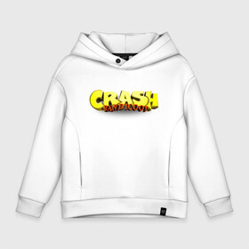 Детское худи Oversize хлопок с принтом Crash Bandicoot Logo (Z) в Екатеринбурге, френч-терри — 70% хлопок, 30% полиэстер. Мягкий теплый начес внутри —100% хлопок | боковые карманы, эластичные манжеты и нижняя кромка, капюшон на магнитной кнопке | aku aku | bandicoot | cortex | crash | crash bandicoot | dr. neo cortex | naughty dog | tornado spin | бандикут | кортекс | крэш | тавна