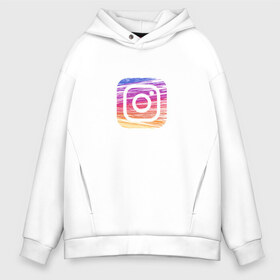 Мужское худи Oversize хлопок с принтом Instagram в Екатеринбурге, френч-терри — 70% хлопок, 30% полиэстер. Мягкий теплый начес внутри —100% хлопок | боковые карманы, эластичные манжеты и нижняя кромка, капюшон на магнитной кнопке | instagram | знак | значок | картинки | надпись | популярные | прикольные | социальные сети