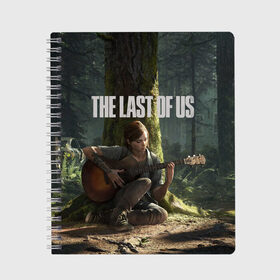 Тетрадь с принтом The Last of Us 2 в Екатеринбурге, 100% бумага | 48 листов, плотность листов — 60 г/м2, плотность картонной обложки — 250 г/м2. Листы скреплены сбоку удобной пружинной спиралью. Уголки страниц и обложки скругленные. Цвет линий — светло-серый
 | Тематика изображения на принте: action | the last of us | the last of us 2 | бродилка | игра | хоррор