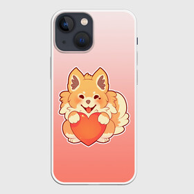 Чехол для iPhone 13 mini с принтом Собака корги сердечко милота в Екатеринбурге,  |  | градиент | контур | корги | любителю собак | миленько | мило | милота | пес | песик | рисунок | сердечко | собака | собакен | собачатнику | собачка | собачнику