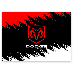 Поздравительная открытка с принтом DODGE. в Екатеринбурге, 100% бумага | плотность бумаги 280 г/м2, матовая, на обратной стороне линовка и место для марки
 | Тематика изображения на принте: 2020 | auto | dodge | sport | авто | автомобиль | автомобильные | бренд | додж | марка | машины | спорт