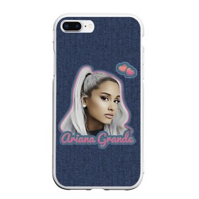 Чехол для iPhone 7/8 Plus матовый с принтом Ariana Grande Jeans в Екатеринбурге, Силикон | Область печати: задняя сторона чехла, без боковых панелей | Тематика изображения на принте: ariana grande | grande | heart | jeans | pink | team | ариана гранде | гранде | джинса | джинсовый | джинсы | для фанатов | надпись | попса | розовый | сердечки | синий | текстура | фанатам