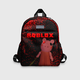 Детский рюкзак 3D с принтом Roblox piggy/Свинка Пигги. в Екатеринбурге, 100% полиэстер | лямки с регулируемой длиной, сверху петелька, чтобы рюкзак можно было повесить на вешалку. Основное отделение закрывается на молнию, как и внешний карман. Внутри дополнительный карман. По бокам два дополнительных кармашка | game | gamer | logo | minecraft | piggi | roblox | simulator | игра | конструктор | лого | пигги | свинья | симулятор | строительство | фигура