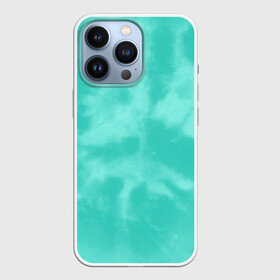 Чехол для iPhone 13 Pro с принтом Бирюзовый ТАЙ ДАЙ в Екатеринбурге,  |  | summer | tie dye | акварель | бирюзовый тай дай | лето | разноцветная | тай дай | тайдай | яркая