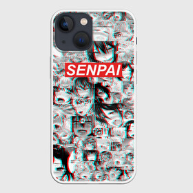 Чехол для iPhone 13 mini с принтом SENPAI СЕНПАИ в Екатеринбурге,  |  | ahegao | anime | kawai | kowai | oppai | otaku | senpai | sugoi | waifu | yandere | аниме | ахегао | ковай | культура | отаку | семпай | сенпай | тренд | яндере