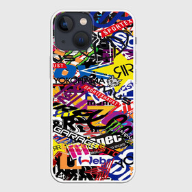 Чехол для iPhone 13 mini с принтом СТИКЕРБОМБИНГ в Екатеринбурге,  |  | fashion | sticker bombing | мода | наклейки | стикербомбинг | стикеры | текстура