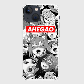 Чехол для iPhone 13 mini с принтом Ахегао лица лого в Екатеринбурге,  |  | ahegao | kawai | kowai | oppai | otaku | senpai | sugoi | waifu | yandere | ахегао | ковай | отаку | семпай | сенпай | сэмпай | яндере