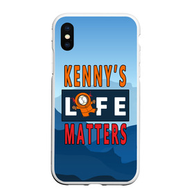 Чехол для iPhone XS Max матовый с принтом Kennys LIFE matters в Екатеринбурге, Силикон | Область печати: задняя сторона чехла, без боковых панелей | kenny | life matters | lives matter | south park | text | жизнь | кенни | маккормик | текст | фразы | южный парк