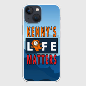 Чехол для iPhone 13 mini с принтом Kennys LIFE matters в Екатеринбурге,  |  | kenny | life matters | lives matter | south park | text | жизнь | кенни | маккормик | текст | фразы | южный парк