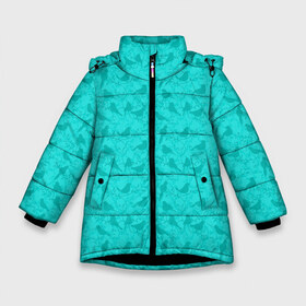 Зимняя куртка для девочек 3D с принтом Зеленые птицы летний узор в Екатеринбурге, ткань верха — 100% полиэстер; подклад — 100% полиэстер, утеплитель — 100% полиэстер. | длина ниже бедра, удлиненная спинка, воротник стойка и отстегивающийся капюшон. Есть боковые карманы с листочкой на кнопках, утяжки по низу изделия и внутренний карман на молнии. 

Предусмотрены светоотражающий принт на спинке, радужный светоотражающий элемент на пуллере молнии и на резинке для утяжки. | Тематика изображения на принте: бежевый | бирюзовый | зеленый | нейтральный | паттерн | повседневный | принт | природа | птицы | птички | светлый | силуэты | узор