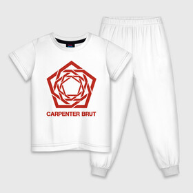 Детская пижама хлопок с принтом Carpenter Brut в Екатеринбурге, 100% хлопок |  брюки и футболка прямого кроя, без карманов, на брюках мягкая резинка на поясе и по низу штанин
 | Тематика изображения на принте: carpenter brut | futuresynth | outrun | retrowave | synthwave | ретровейв | синтвейв | синтивейв