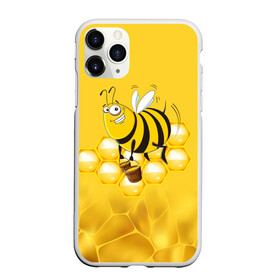 Чехол для iPhone 11 Pro Max матовый с принтом Лето. Пчелы. Мед в Екатеринбурге, Силикон |  | Тематика изображения на принте: лето | мед | насекомые | пчела | соты | улей