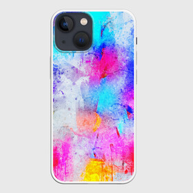 Чехол для iPhone 13 mini с принтом НЕОНОВЫЕ ПОТЕРТОСТИ в Екатеринбурге,  |  | abstraction | watercolor | абстракция красок | акварель | брызги красок | живопись | краска | потертость красок | размытые краски | текстуры | яркие краски