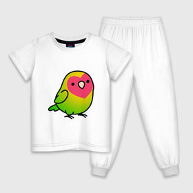 Детская пижама хлопок с принтом Папугай в Екатеринбурге, 100% хлопок |  брюки и футболка прямого кроя, без карманов, на брюках мягкая резинка на поясе и по низу штанин
 | арт | волнистые попугайчики | волнистый попугай | животные | картинка | папуги | попугаи | попугайчики | птица | птицы | рисунок