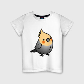 Детская футболка хлопок с принтом Папугай в Екатеринбурге, 100% хлопок | круглый вырез горловины, полуприлегающий силуэт, длина до линии бедер | арт | волнистые попугайчики | волнистый попугай | животные | картинка | папуги | попугаи | попугайчики | птица | птицы | рисунок