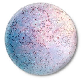 Значок с принтом Нежные цвета в Екатеринбурге,  металл | круглая форма, металлическая застежка в виде булавки | арт | вектор | нежные цвета | переход цветов | плавный переход | рисунок | розовый | фиолетовый