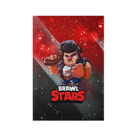 Обложка для паспорта матовая кожа с принтом Bull Brawl Star Булл в Екатеринбурге, натуральная матовая кожа | размер 19,3 х 13,7 см; прозрачные пластиковые крепления | Тематика изображения на принте: brawl | brawl stars | brawlstars | brawl_stars | bull | jessie | бравл | бравлстарс | бул | булл