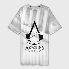 Платье-футболка 3D с принтом ASSASSIN S CREED в Екатеринбурге,  |  | black flag | brotherhood | chronicles | creed | game | origins | revelations | rogue | syndicate | unity | valhalla | альтаир | ассасин | игры | кинжал | пираты