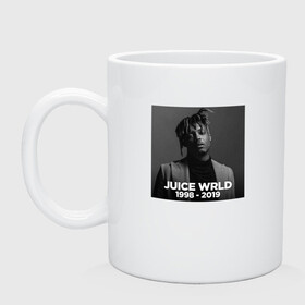 Кружка керамическая с принтом JUICE WRLD R.I.P. в Екатеринбурге, керамика | объем — 330 мл, диаметр — 80 мм. Принт наносится на бока кружки, можно сделать два разных изображения | Тематика изображения на принте: die | jucie | juice | legends | never | wrld | ворлд | врлд | джус | джуси