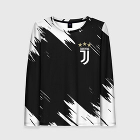 Женский лонгслив 3D с принтом JUVENTUS. в Екатеринбурге, 100% полиэстер | длинные рукава, круглый вырез горловины, полуприлегающий силуэт | fc | football | football club | juventus | sport | итальянский профессиональный футбольный клуб | клуб италии | спорт | уефа | униформа | фирменные цвета | фк | футбол | футбольный клуб | ювентус