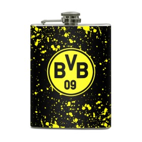 Фляга с принтом BORUSSIA. в Екатеринбурге, металлический корпус | емкость 0,22 л, размер 125 х 94 мм. Виниловая наклейка запечатывается полностью | borussia | fc | football | football club | sport | боруссия | боруссия дортмунд | дортмунда | немецкий футбольный клуб | спорт | уефа | униформа | фирменные цвета | фк | футбол | футбольный клуб