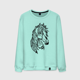 Мужской свитшот хлопок с принтом Конь Art в Екатеринбурге, 100% хлопок |  | black | casual | cowboy | horse | арт | голова | грива | дикие | единорог | жеребец | животные | звери | кобыла | ковбой | конь | краски | лошадка | лошадь | мерин | мустанг | парнокопытные | пегас | пони | рисунок