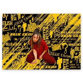 Поздравительная открытка с принтом Billie Eilish. в Екатеринбурге, 100% бумага | плотность бумаги 280 г/м2, матовая, на обратной стороне линовка и место для марки
 | billie eilish | gloom pop | listen before i go на spotify | music | американская певица | билли | билли айлиш | депрессии | мисс парадокс | мрачный поп | музыка | сонный паралич | фобии | яркие волосы