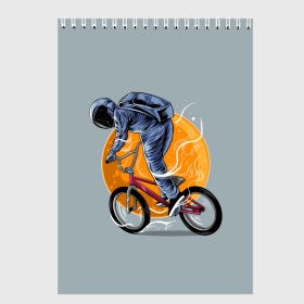 Скетчбук с принтом Космический велосипедист (Z) в Екатеринбурге, 100% бумага
 | 48 листов, плотность листов — 100 г/м2, плотность картонной обложки — 250 г/м2. Листы скреплены сверху удобной пружинной спиралью | bicycle | bicyclist | bike | biker | bmx | cycle | galaxy | moon | rider | space | stars | байкер | бмх | вело | велогонщик | велосепедист | велосипед | велоспорт | гонщик | космос | луна
