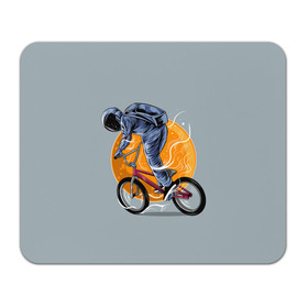 Коврик для мышки прямоугольный с принтом Космический велосипедист (Z) в Екатеринбурге, натуральный каучук | размер 230 х 185 мм; запечатка лицевой стороны | bicycle | bicyclist | bike | biker | bmx | cycle | galaxy | moon | rider | space | stars | байкер | бмх | вело | велогонщик | велосепедист | велосипед | велоспорт | гонщик | космос | луна