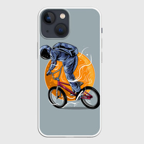 Чехол для iPhone 13 mini с принтом Космический велосипедист (Z) в Екатеринбурге,  |  | bicycle | bicyclist | bike | biker | bmx | cycle | galaxy | moon | rider | space | stars | байкер | бмх | вело | велогонщик | велосепедист | велосипед | велоспорт | гонщик | космос | луна