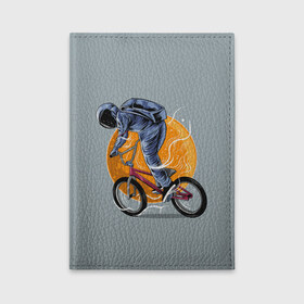 Обложка для автодокументов с принтом Космический велосипедист (Z) в Екатеринбурге, натуральная кожа |  размер 19,9*13 см; внутри 4 больших “конверта” для документов и один маленький отдел — туда идеально встанут права | bicycle | bicyclist | bike | biker | bmx | cycle | galaxy | moon | rider | space | stars | байкер | бмх | вело | велогонщик | велосепедист | велосипед | велоспорт | гонщик | космос | луна