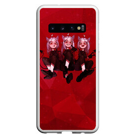 Чехол для Samsung Galaxy S10 с принтом HELLTAKER в Екатеринбурге, Силикон | Область печати: задняя сторона чехла, без боковых панелей | Тематика изображения на принте: anime | azazel | hell | helltaker | justice | lucifer | malina | modeus | pandemonica | zdrada | ад | аниме | демон | демонесса | здрада | люцифер | малина | модеус | пандемоника | правосудие | хеллтейкер | хэлтейкер | цербер