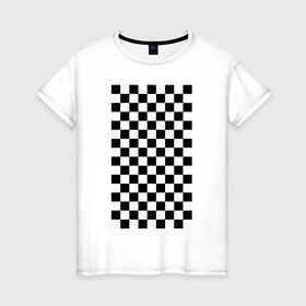 Женская футболка хлопок с принтом Шахматный пол в Екатеринбурге, 100% хлопок | прямой крой, круглый вырез горловины, длина до линии бедер, слегка спущенное плечо | дельта | заговор | иллюминаты | масонство | масоны | наблюдение | наугольник | текстура | циркуль | шахматка