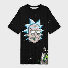 Платье-футболка 3D с принтом Drunk Rick в Екатеринбурге,  |  | birdperson | justin roiland | mister misix | morty smith | portal | rick and morty | rick sanchez | vdgerir | морти | пиксели | пиксель | рик