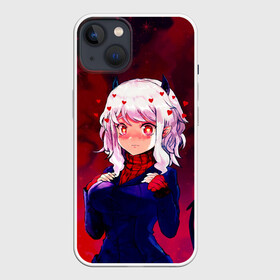 Чехол для iPhone 13 с принтом Cute Modeus в Екатеринбурге,  |  | anime | azazel | hell | helltaker | justice | lucifer | malina | modeus | pandemonica | zdrada | ад | аниме | демон | демонесса | здрада | люцифер | малина | модеус | пандемоника | правосудие | хеллтейкер | хэлтейкер | цербер