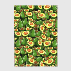 Постер с принтом avocado в Екатеринбурге, 100% бумага
 | бумага, плотность 150 мг. Матовая, но за счет высокого коэффициента гладкости имеет небольшой блеск и дает на свету блики, но в отличии от глянцевой бумаги не покрыта лаком | avocado | авокадо | веганство | вегетарианство | еда | зеленый | земля | зож | листья | овощи | позиция | природа | фрукты