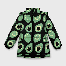 Зимняя куртка для девочек 3D с принтом avocado в Екатеринбурге, ткань верха — 100% полиэстер; подклад — 100% полиэстер, утеплитель — 100% полиэстер. | длина ниже бедра, удлиненная спинка, воротник стойка и отстегивающийся капюшон. Есть боковые карманы с листочкой на кнопках, утяжки по низу изделия и внутренний карман на молнии. 

Предусмотрены светоотражающий принт на спинке, радужный светоотражающий элемент на пуллере молнии и на резинке для утяжки. | avocado | авокадо | веганство | вегетарианство | еда | зеленый | земля | зож | листья | овощи | позиция | природа | фрукты
