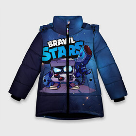 Зимняя куртка для девочек 3D с принтом 8 bit blue brawl stars 8 бит в Екатеринбурге, ткань верха — 100% полиэстер; подклад — 100% полиэстер, утеплитель — 100% полиэстер. | длина ниже бедра, удлиненная спинка, воротник стойка и отстегивающийся капюшон. Есть боковые карманы с листочкой на кнопках, утяжки по низу изделия и внутренний карман на молнии. 

Предусмотрены светоотражающий принт на спинке, радужный светоотражающий элемент на пуллере молнии и на резинке для утяжки. | 8 bit | 8 бит | brawl | brawl stars | brawlstars | brawl_stars | jessie | бравл | бравлстарс