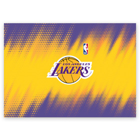 Поздравительная открытка с принтом Los Angeles Lakers в Екатеринбурге, 100% бумага | плотность бумаги 280 г/м2, матовая, на обратной стороне линовка и место для марки
 | Тематика изображения на принте: basketball | game | lakers | los angeles | los angeles lakers | nba | sport | баскетбол | игра | лейкерс | лос анджелес | лос анджелес лейкерс | нба | спорт